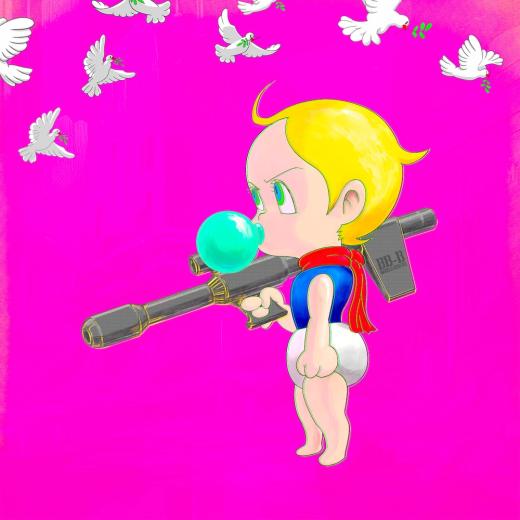 BABYBOY with Bazooka (with fluorescent acrylic frame)