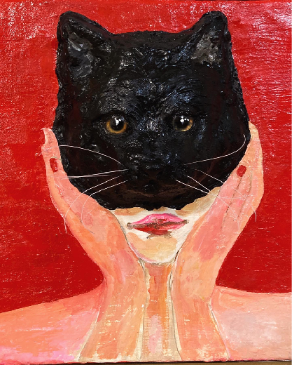 Wearing a cat!