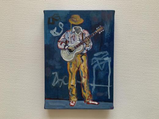 the blue wall -oil paint version-