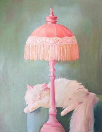 Cat under the lamp