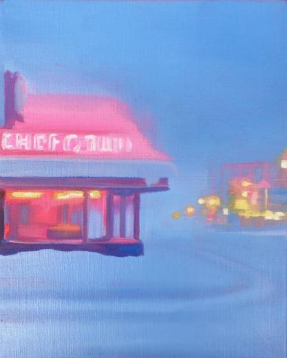 Pink Light in Blue