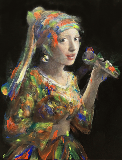 Idol (girl with earrings -fluorescent- #4)