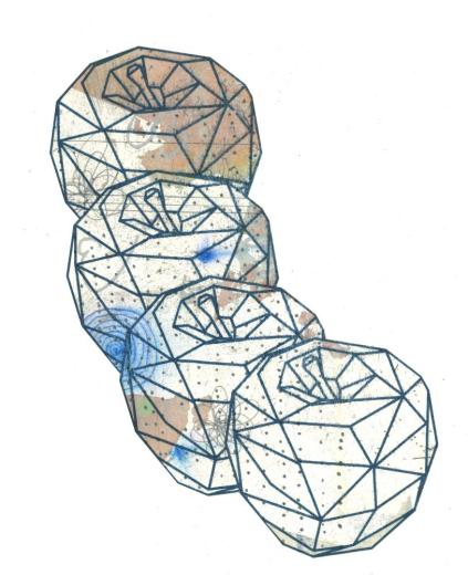 Shaped and collaged paper