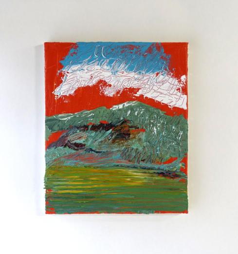 Red Sky with Blue Cloud
