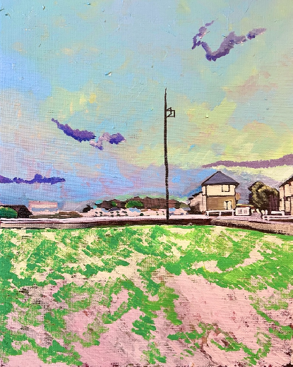 谷保の田んぼと街
