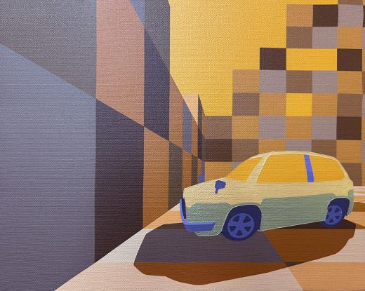 world of blocks- sunset-