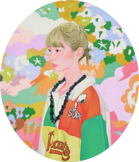 a portrait (black necklace)