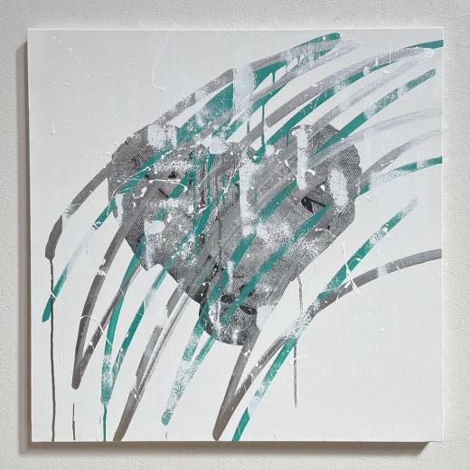 Untitled (silver x light green )