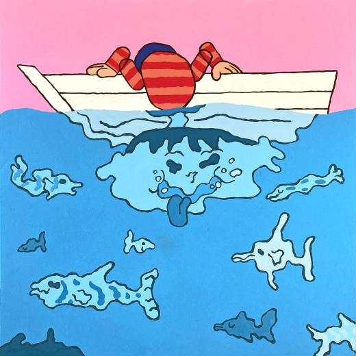 under water